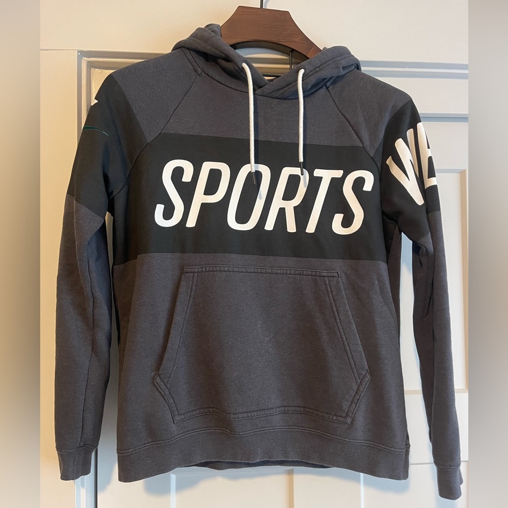 Graphic black/gray Nike hoodie- good used condition- M